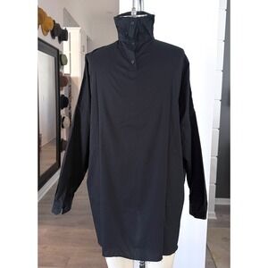 RICK OWENS BLACK 100% COTTON LONG LENGTH JUMBO ORB TOP MEN'S SHIRT